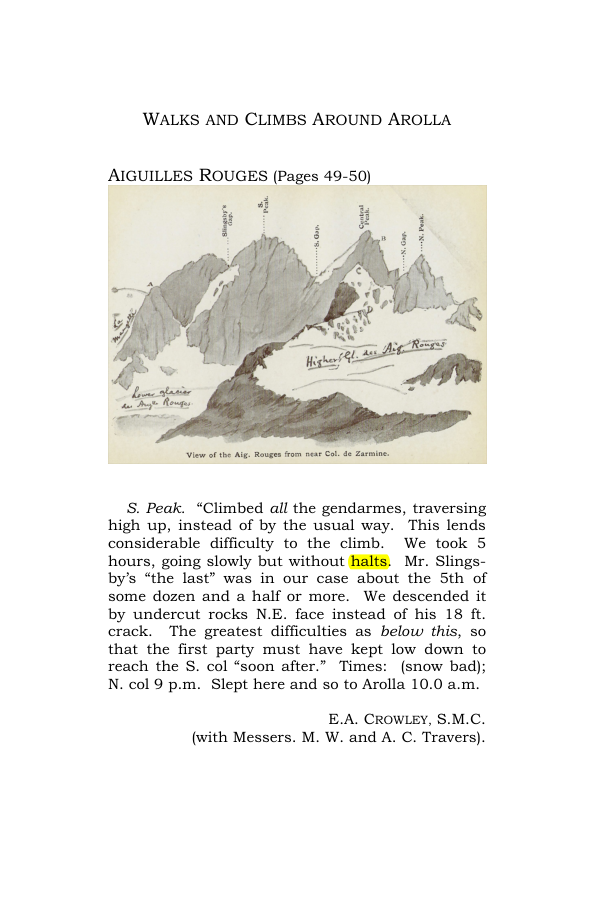 Original scan of Guide to the Walks & Climbs Around Arolla, PDF page 1