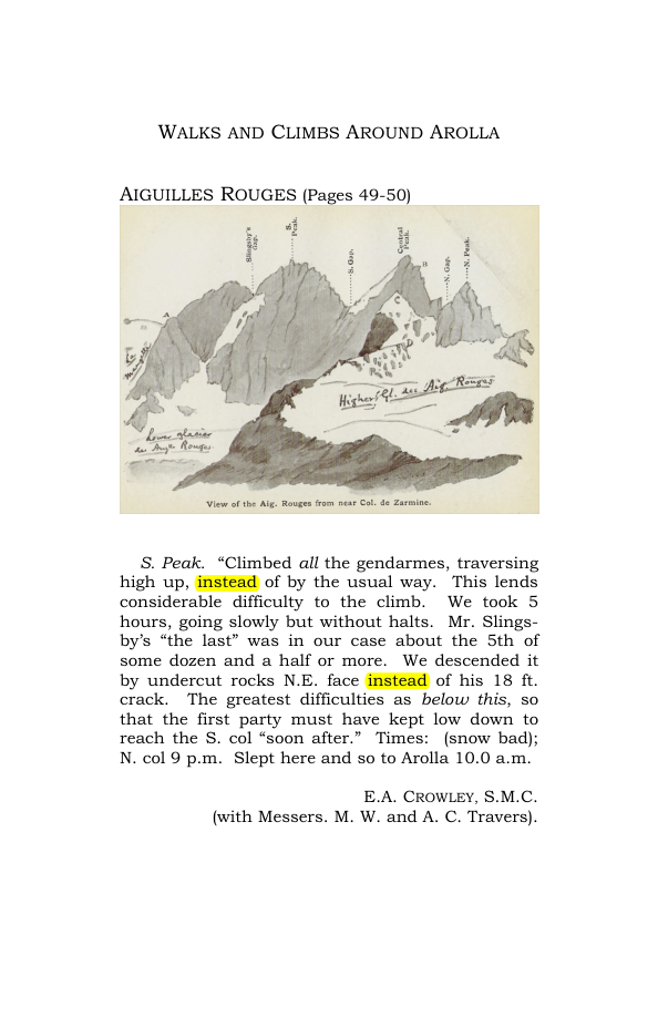 Original scan of Guide to the Walks & Climbs Around Arolla, PDF page 1