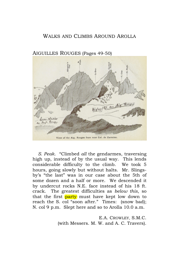 Original scan of Guide to the Walks & Climbs Around Arolla, PDF page 1