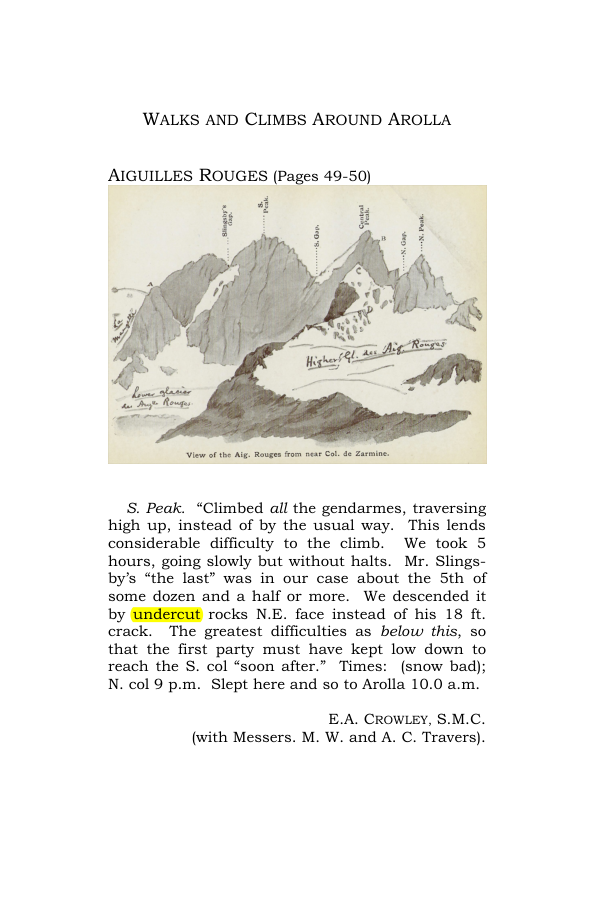 Original scan of Guide to the Walks & Climbs Around Arolla, PDF page 1