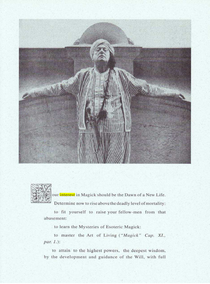 Original scan of Your Interest in Magick, PDF page 1