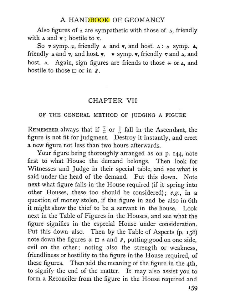 Original scan of Handbook of Geomancy, PDF page 25