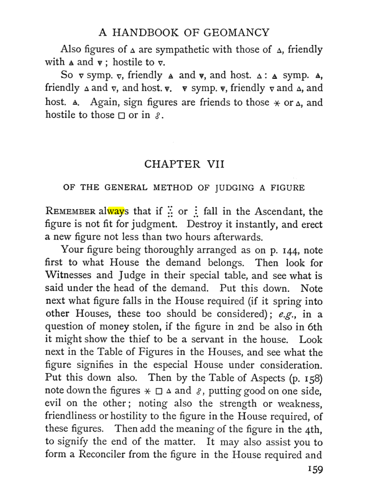 Original scan of Handbook of Geomancy, PDF page 25