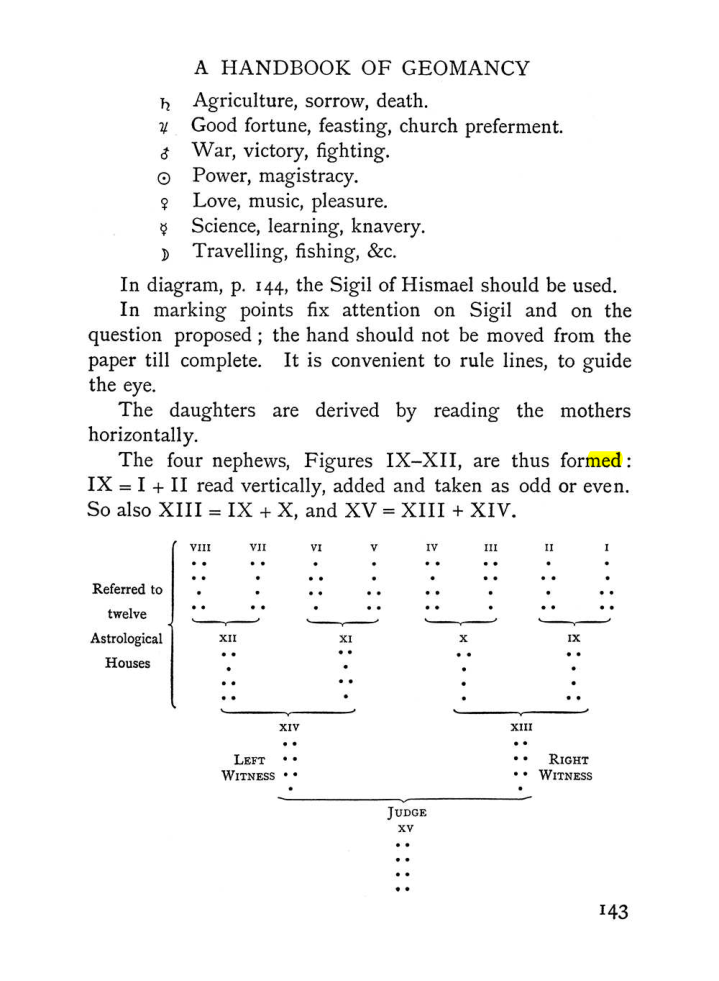 Original scan of Handbook of Geomancy, PDF page 9