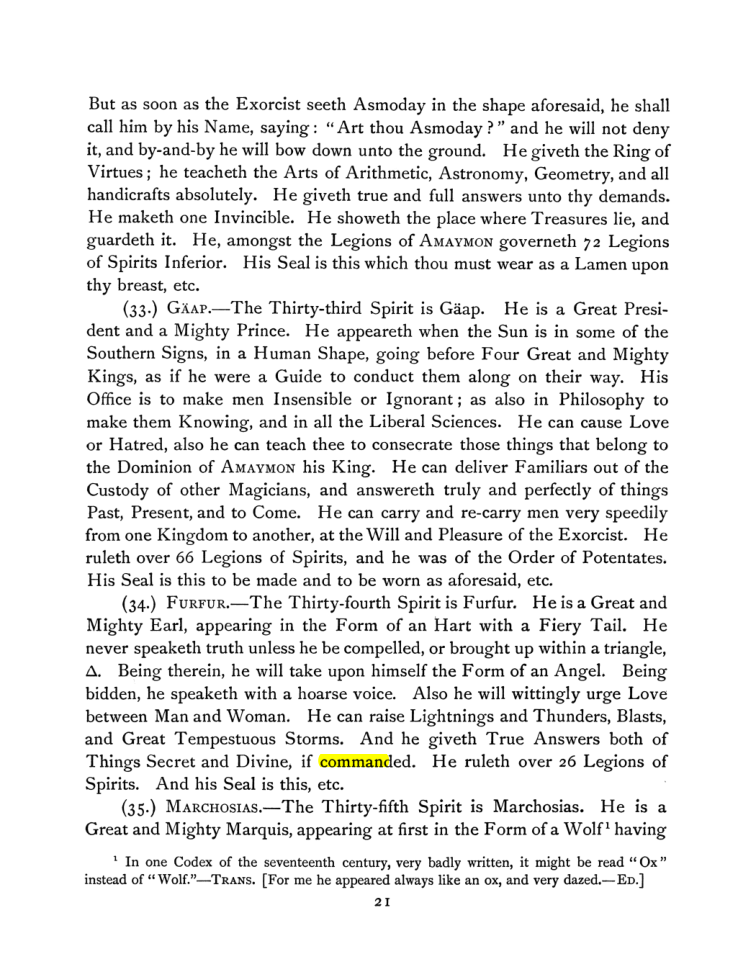 Original scan of The Goetia, PDF page 35