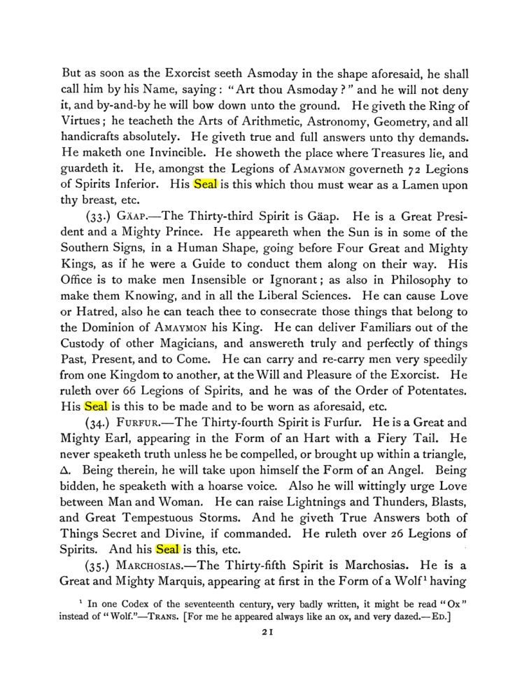 Original scan of The Goetia, PDF page 35