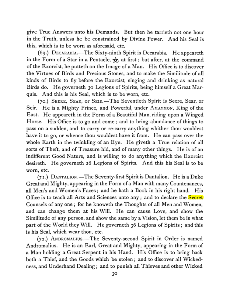 Original scan of The Goetia, PDF page 44