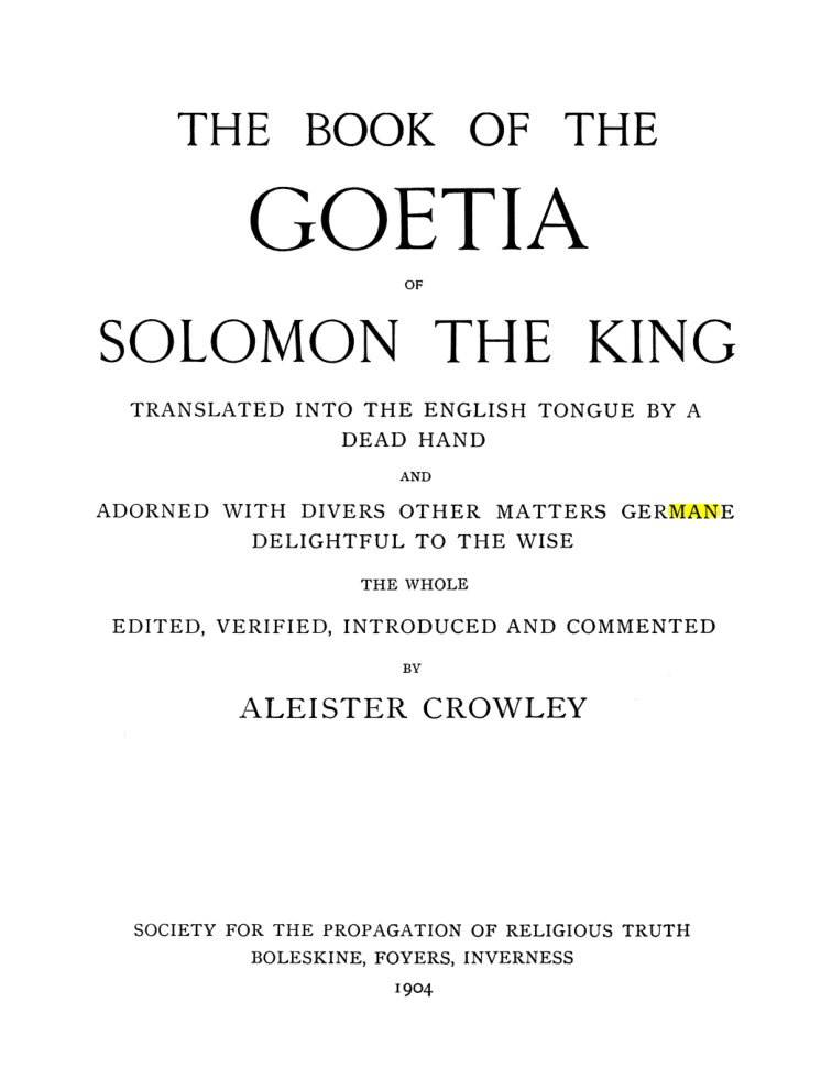 Original scan of The Goetia, PDF page 7