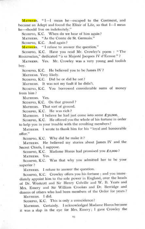 Original scan of The Rosicrucian Scandal, PDF page 13