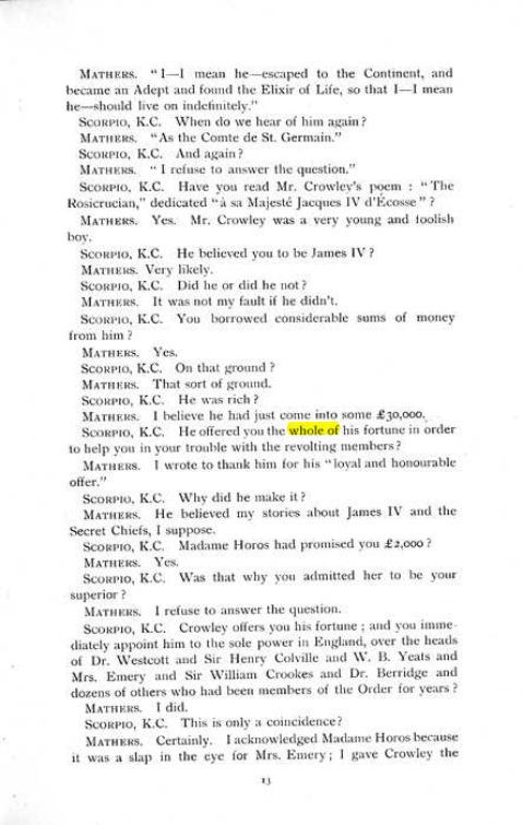 Original scan of The Rosicrucian Scandal, PDF page 13