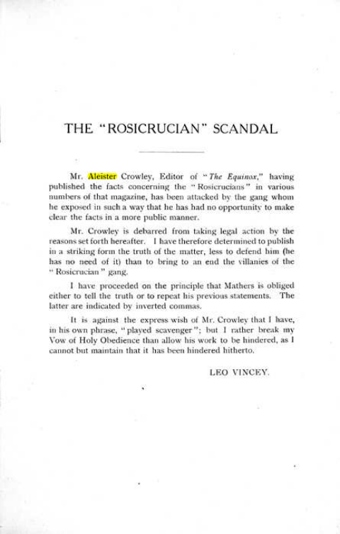Original scan of The Rosicrucian Scandal, PDF page 3