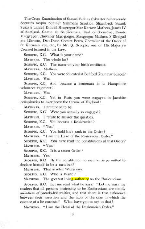 Original scan of The Rosicrucian Scandal, PDF page 5