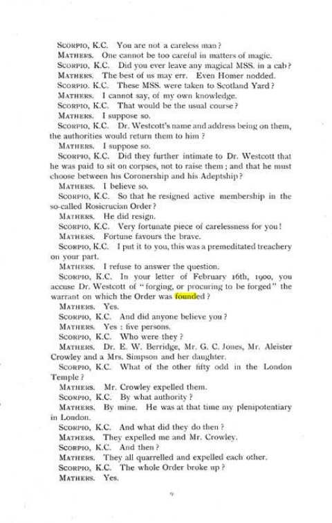 Original scan of The Rosicrucian Scandal, PDF page 9