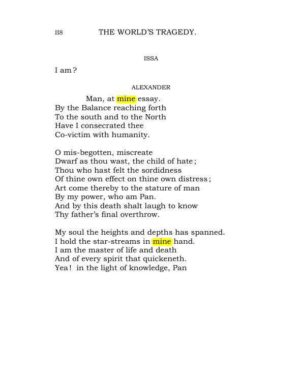 Original scan of The World’s Tragedy, PDF page 171