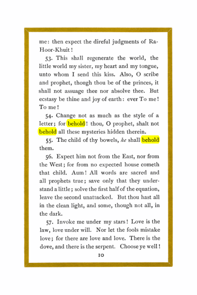 Original scan of Liber Al vel Legis, PDF page 10