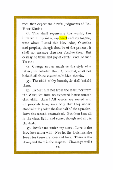 Original scan of Liber Al vel Legis, PDF page 10