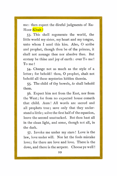 Original scan of Liber Al vel Legis, PDF page 10