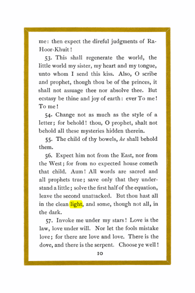 Original scan of Liber Al vel Legis, PDF page 10