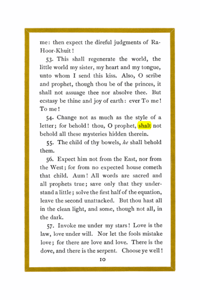 Original scan of Liber Al vel Legis, PDF page 10