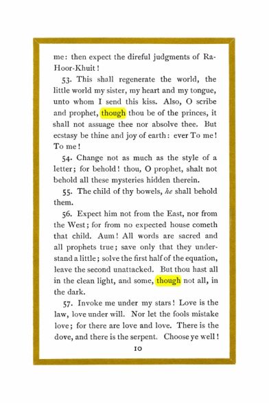 Original scan of Liber Al vel Legis, PDF page 10