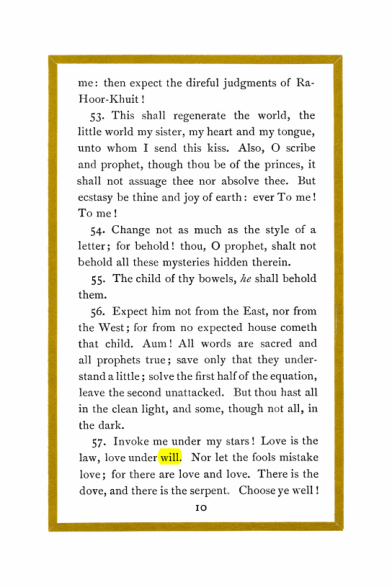 Original scan of Liber Al vel Legis, PDF page 10