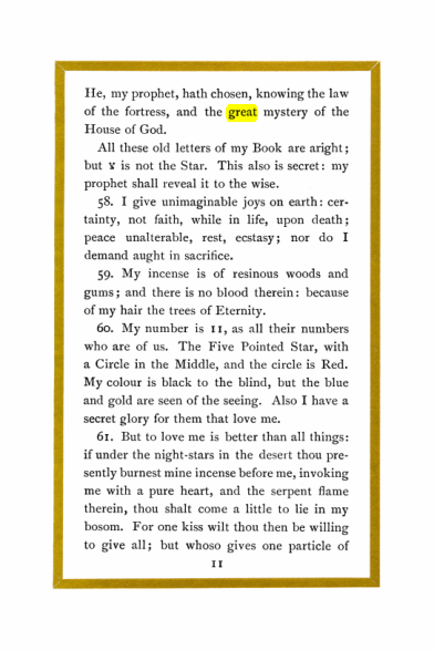 Original scan of Liber Al vel Legis, PDF page 11