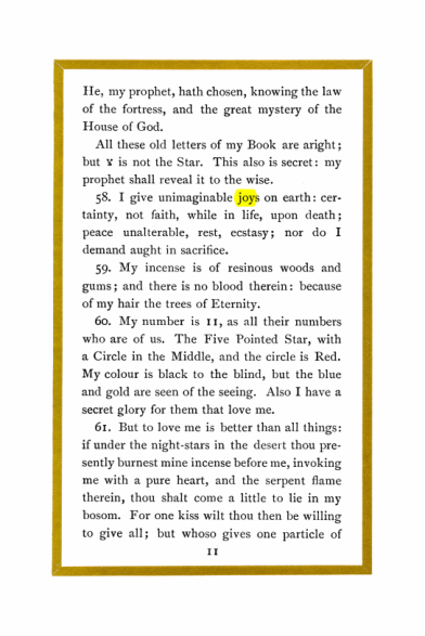 Original scan of Liber Al vel Legis, PDF page 11