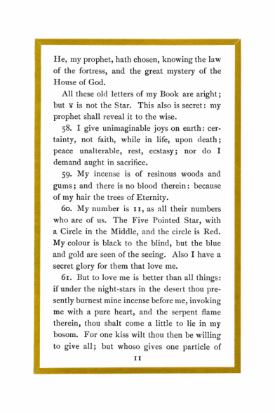 Original scan of Liber Al vel Legis, PDF page 11