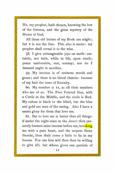 Original scan of Liber Al vel Legis, PDF page 11