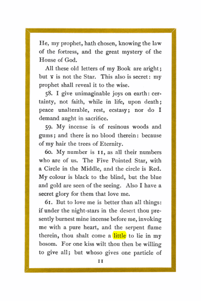 Original scan of Liber Al vel Legis, PDF page 11