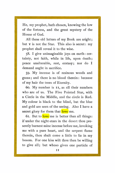 Original scan of Liber Al vel Legis, PDF page 11