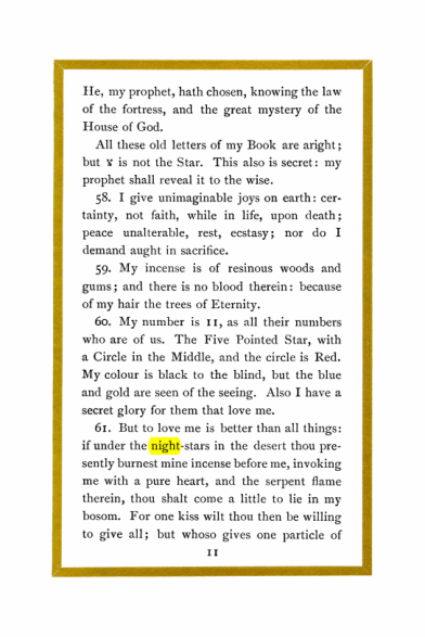 Original scan of Liber Al vel Legis, PDF page 11