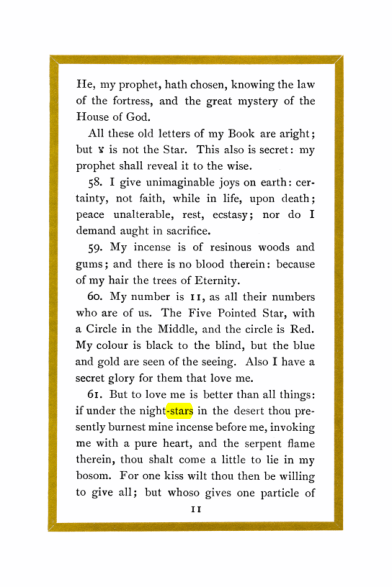 Original scan of Liber Al vel Legis, PDF page 11