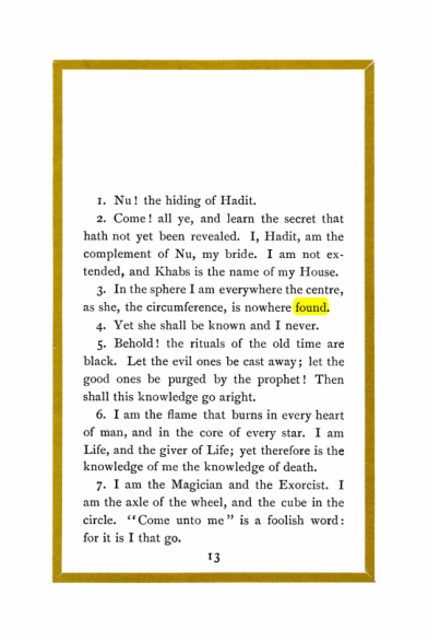 Original scan of Liber Al vel Legis, PDF page 13