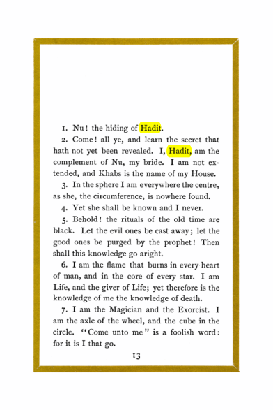 Original scan of Liber Al vel Legis, PDF page 13