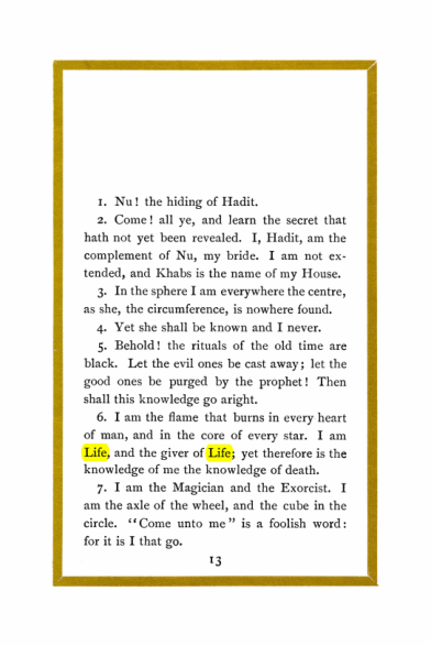 Original scan of Liber Al vel Legis, PDF page 13