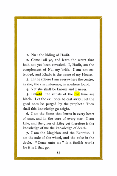 Original scan of Liber Al vel Legis, PDF page 13