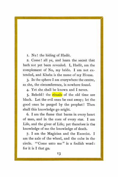 Original scan of Liber Al vel Legis, PDF page 13