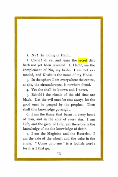 Original scan of Liber Al vel Legis, PDF page 13