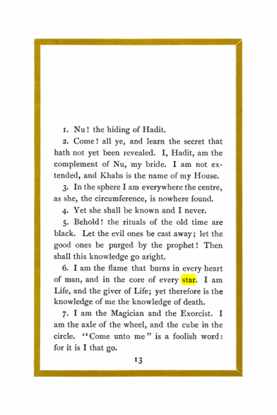 Original scan of Liber Al vel Legis, PDF page 13