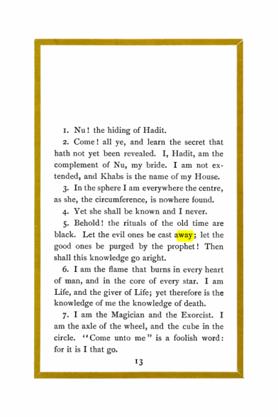 Original scan of Liber Al vel Legis, PDF page 13