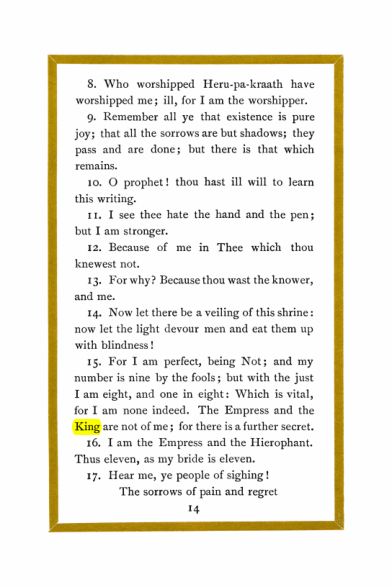 Original scan of Liber Al vel Legis, PDF page 14