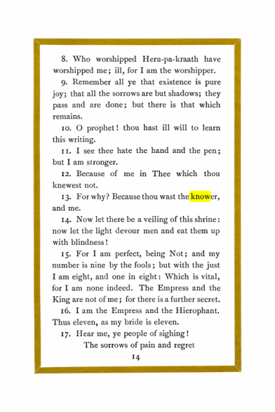 Original scan of Liber Al vel Legis, PDF page 14