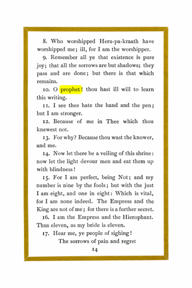 Original scan of Liber Al vel Legis, PDF page 14