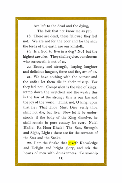 Original scan of Liber Al vel Legis, PDF page 15