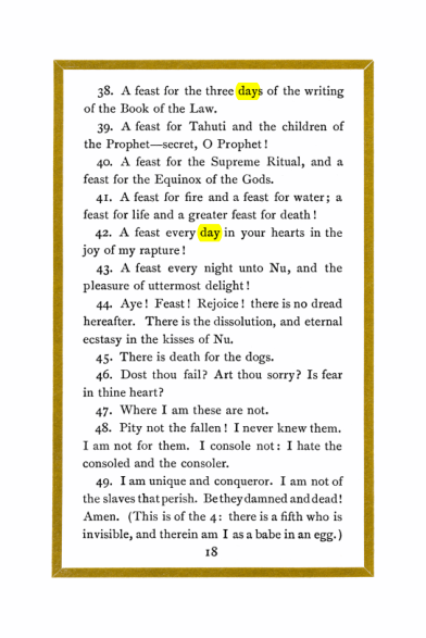 Original scan of Liber Al vel Legis, PDF page 18