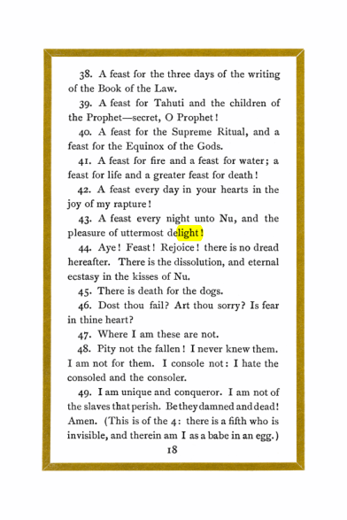 Original scan of Liber Al vel Legis, PDF page 18
