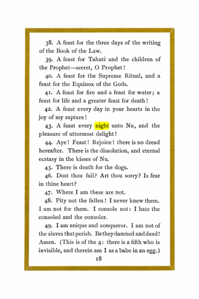 Original scan of Liber Al vel Legis, PDF page 18