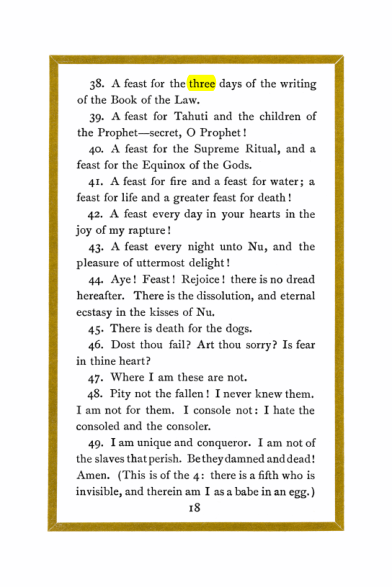 Original scan of Liber Al vel Legis, PDF page 18