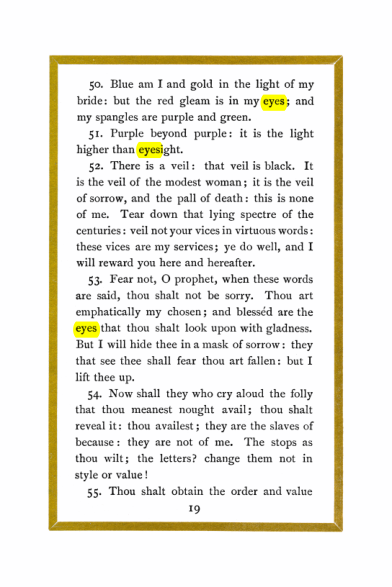 Original scan of Liber Al vel Legis, PDF page 19